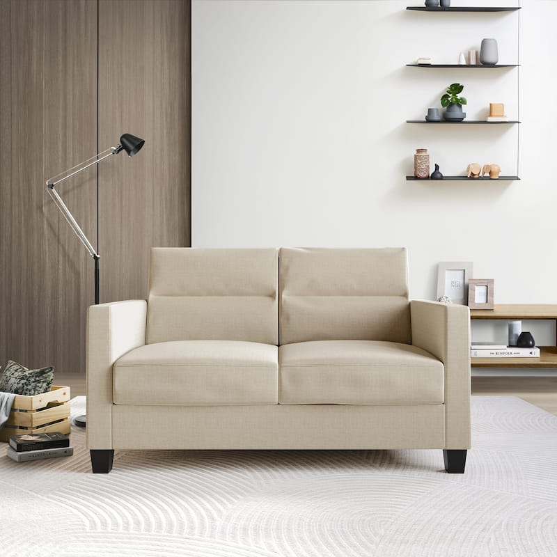 CraftPorch Clean and Minimalist Linen Upholstered Loveseat