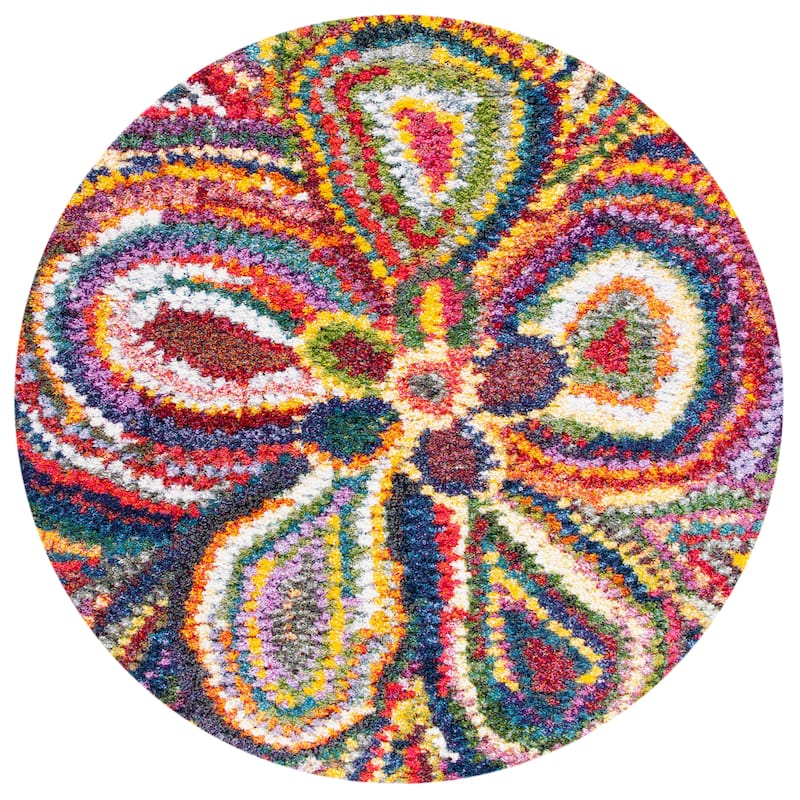 SAFAVIEH Fiesta Shag Catena Abstract Floral Rug