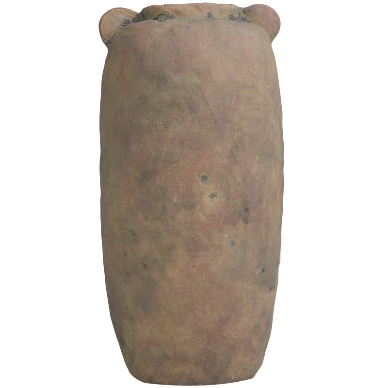 Brown Ceramic Distressed Terracotta Decorative Vase - 8"W, 16"H