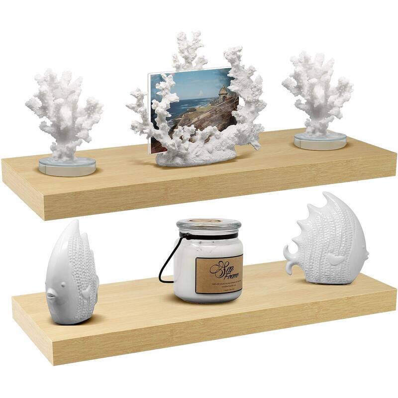 Floating Shelf, Hanging Wall Shelves Decoration Extra Long 24 Inch - 24" L X 9" W X 1.50"H - Beige