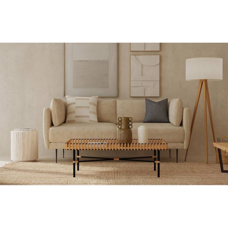 Handmade Natural Rattan And Iron Coffee Table by East at Main