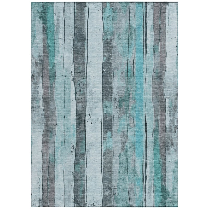 HomeRoots Striped Transitional Rectangle Outdoor Rug