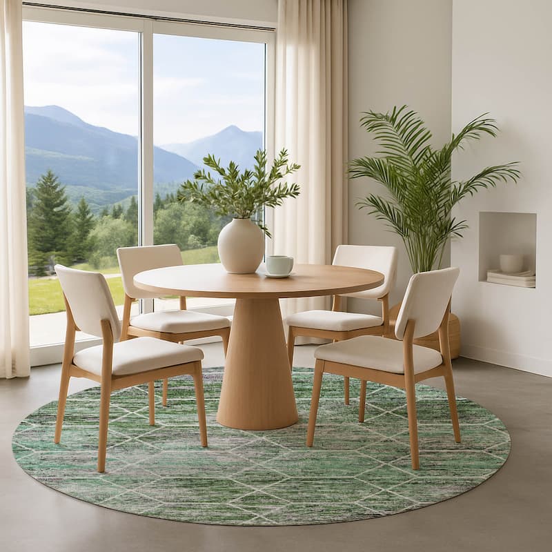 Premium Washable Super Soft Geo Abstract Mayfield Rug - Green - 8' x 8'