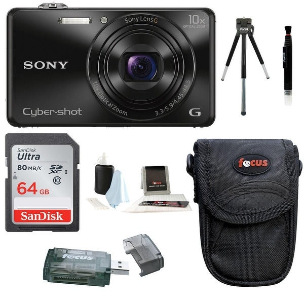 Sony Dsc Wx220 Digital Camera W 64gb Sdhc Card And Deluxe Acc Bundle