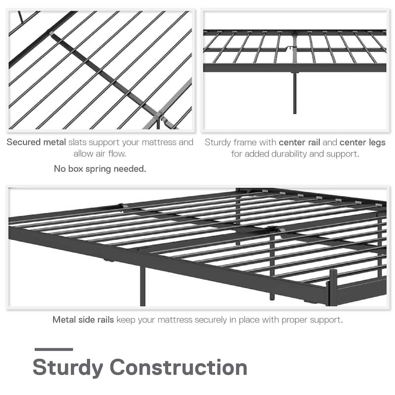 RealRooms Ares Adjustable Height Metal Bed Frame