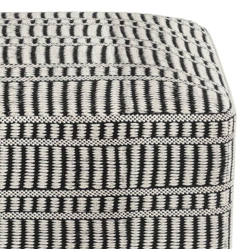 WYNDENHALL Wonda Square Woven Pouf in Recycled PET Polyester & Assembled