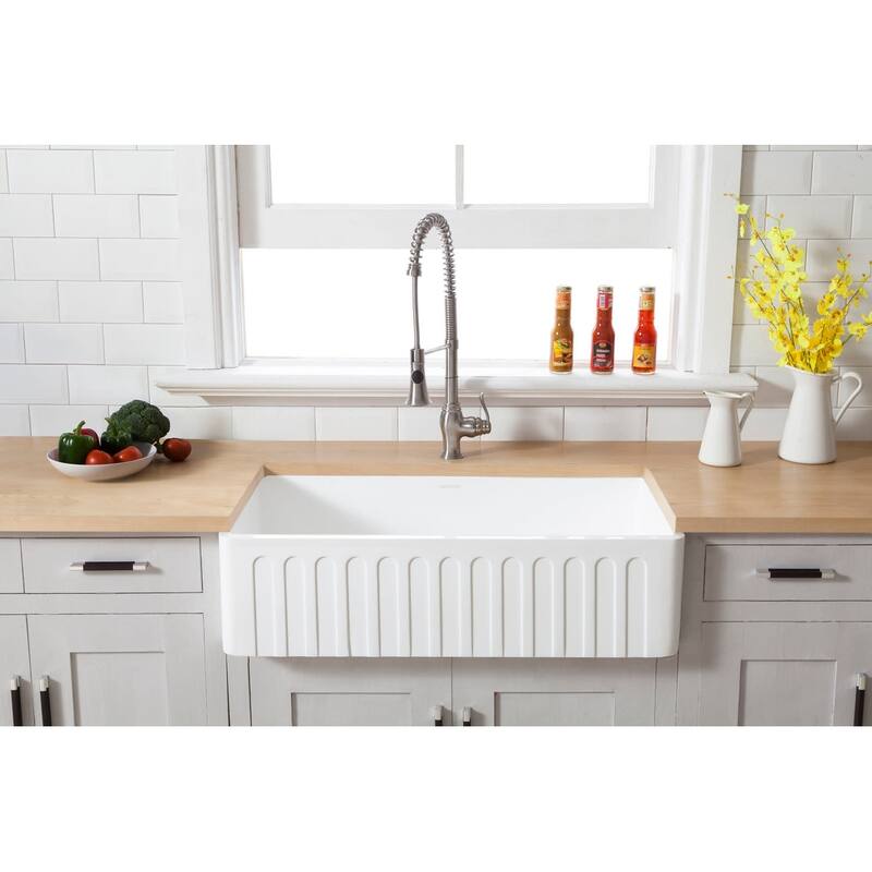 Kingston Brass Arcticstone 36" Farmhouse Single Basin Stone Composite