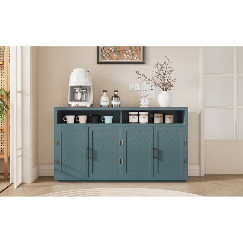 Sideboard with Open Storage and Adjustable Shelves