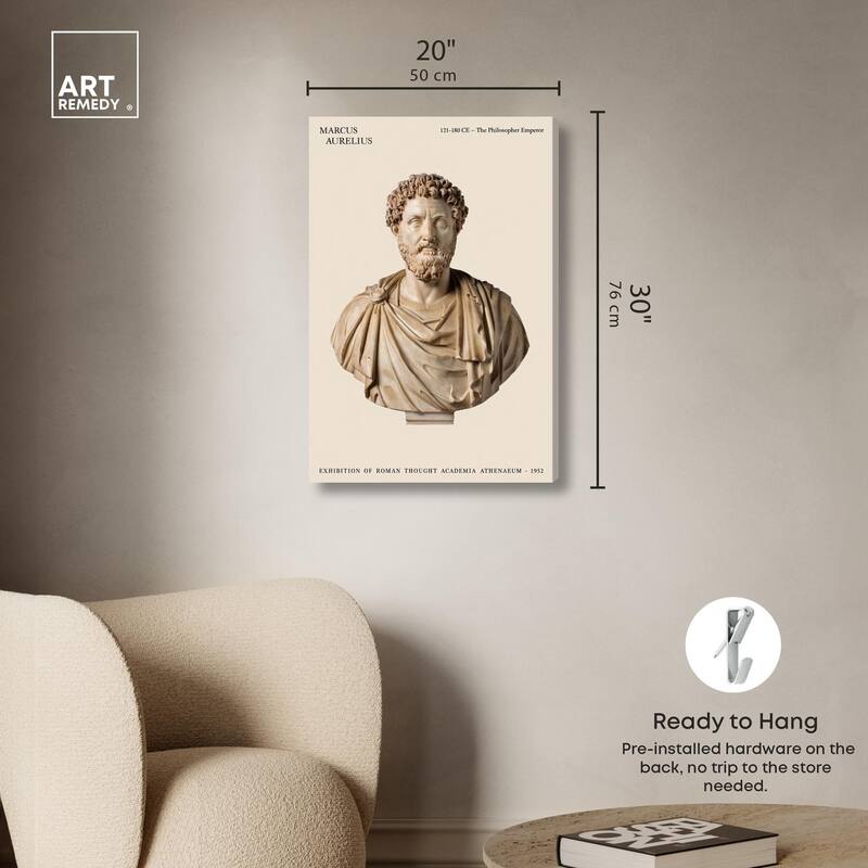 Philosopher Emperor's Gaze Canvas by Art Remedy, Gallery Wrapped