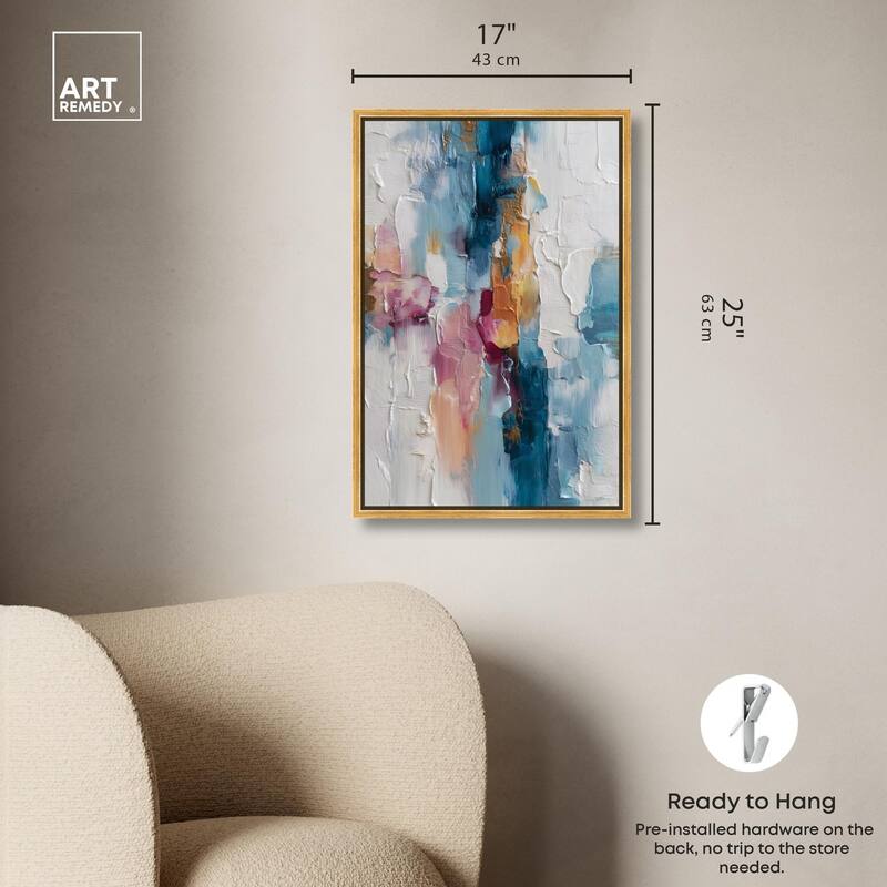 Petal Pink and Ocean Blue II Canvas by Art Remedy