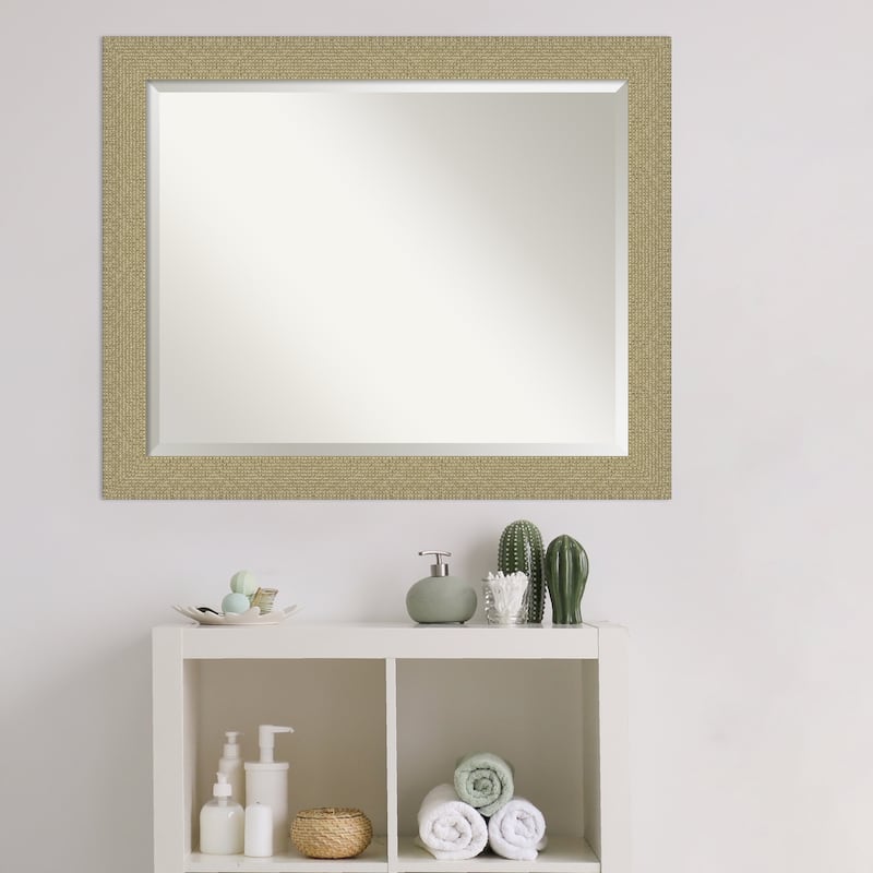 Beveled Bathroom Wall Mirror - Mosaic Gold Frame