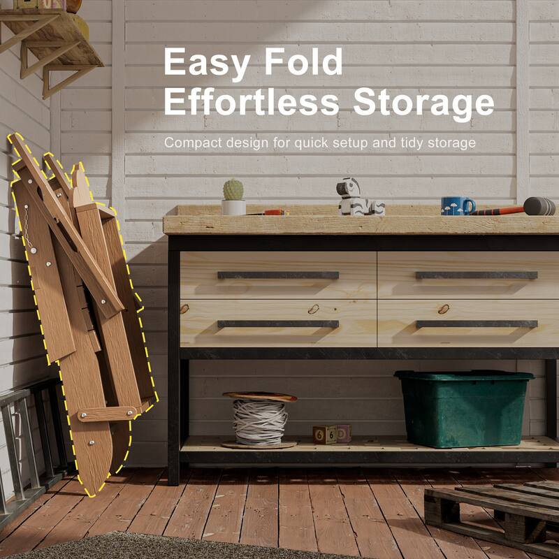 HDPE All-Weather Folding Adirondack Chair with Cup Holder