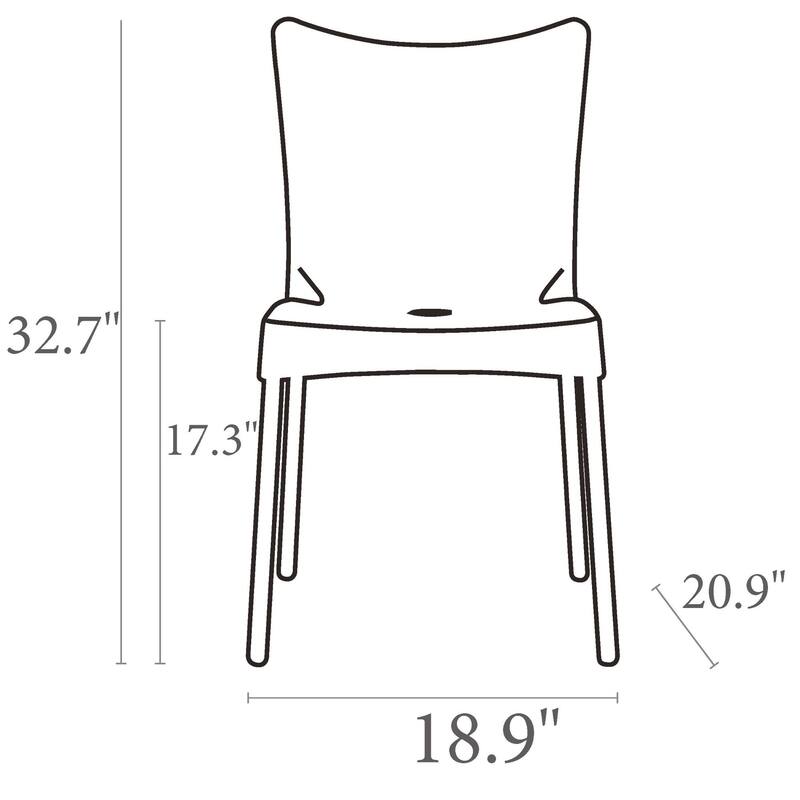 33.25" Orange and White Stackable Outdoor Patio Dining Chair
