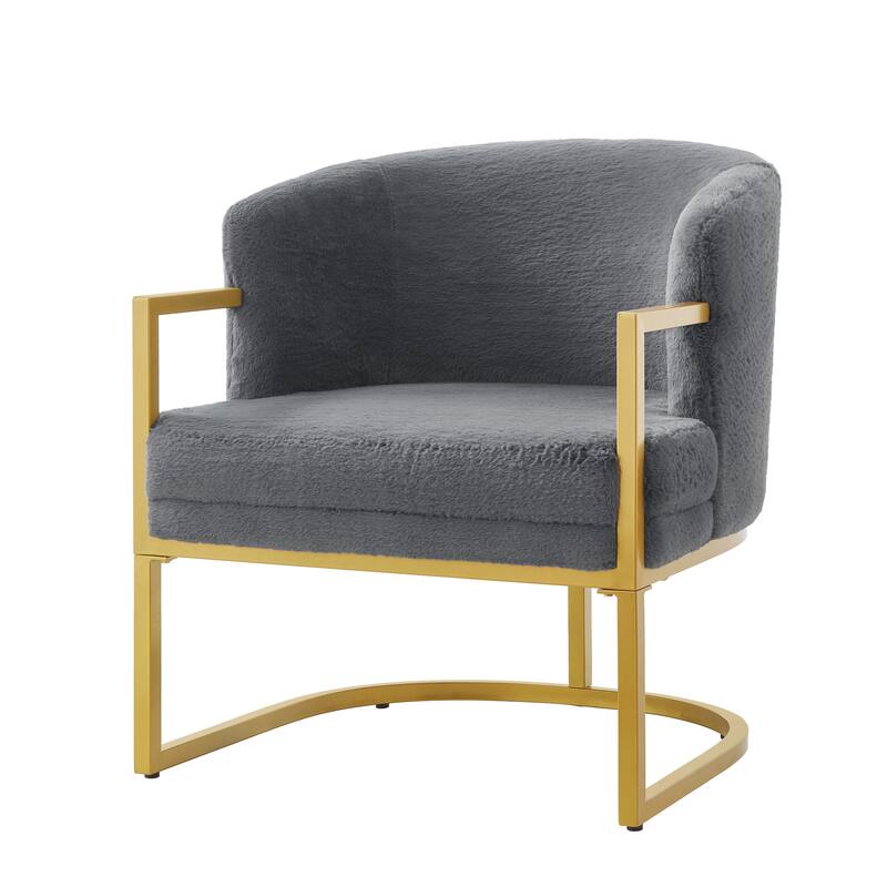 Christopher Knight Home - Modern Upholstered Accent Chair with Gold Metal Frame