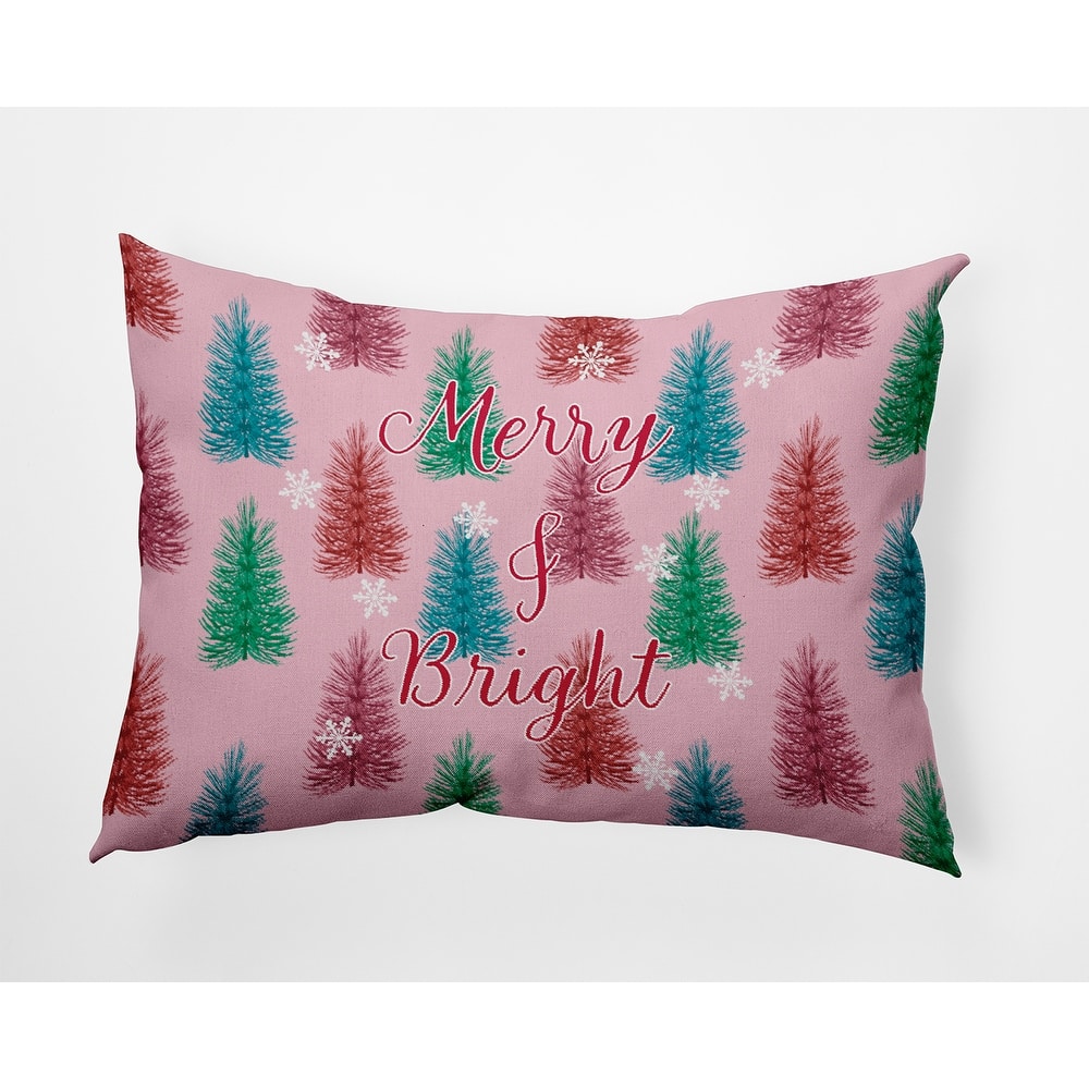 Merry and Bright Christmas Indoor/Outdoor Throw Pillow