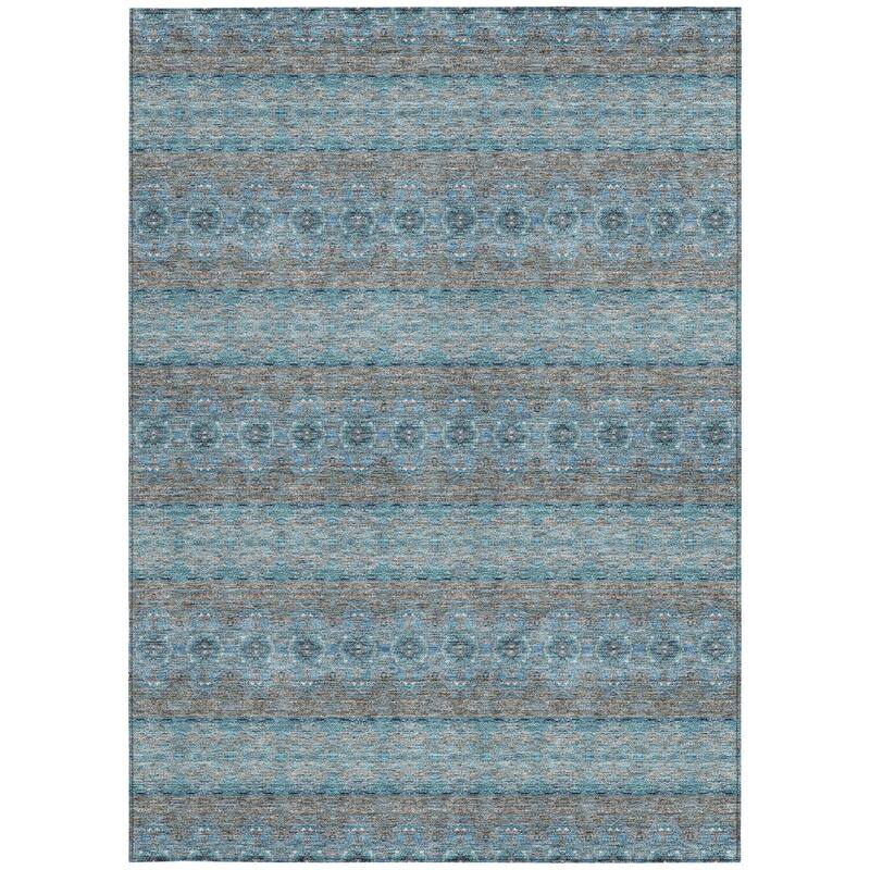 HomeRoots Floral Medallion Transitional Rectangle Outdoor Rug