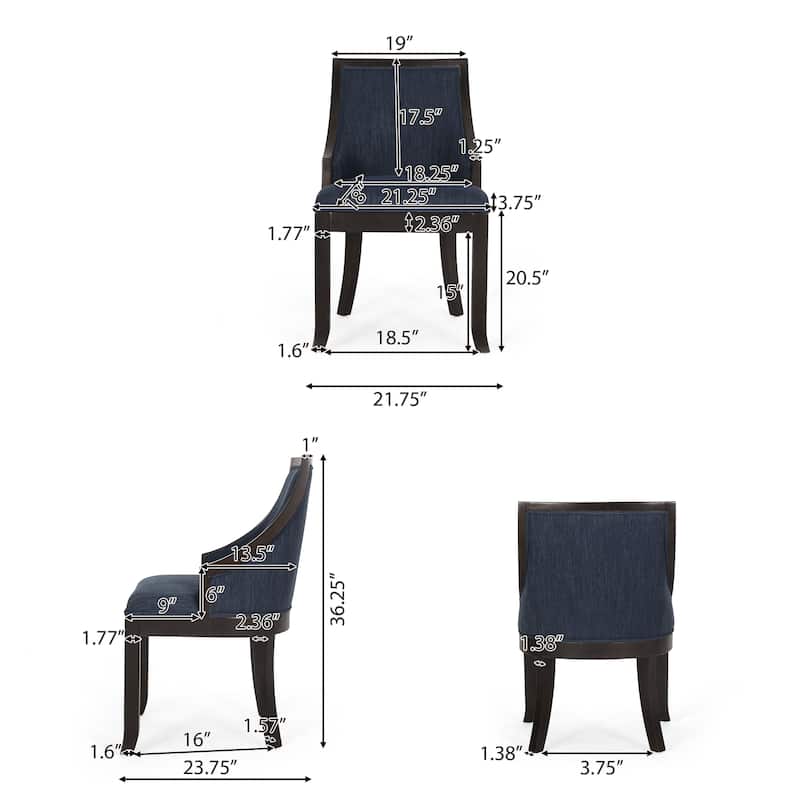 Thurber Upholstered Birch Wood Dining Chairs (Set of 2) by Christopher Knight Home