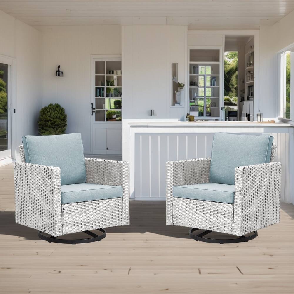 Outdoor Swivel Glider Chairs with Soft Cushion