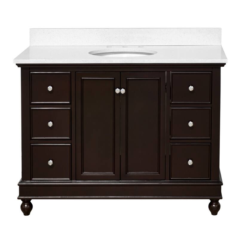 KitchenBathCollection Bella 48" Bathroom Vanity with Quartz Top