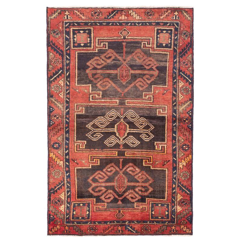 ECARPETGALLERY Hand-knotted Melis Red Wool Rug - 3'10 x 6'1