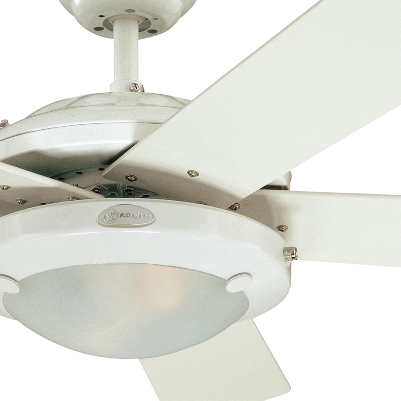 Westinghouse Lighting Comet 52-Inch 5-Blade Indoor Ceiling Fan with Dimmable LED Light Fixture and Frosted Glass