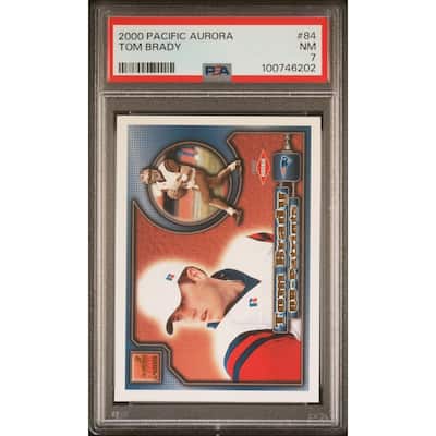 Tom Brady 2000 Pacific Aurora Football Rookie Card #84 Graded PSA 7 - 8' x 11'