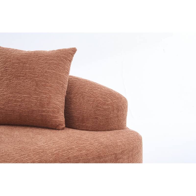 Curved Loveseat White Full Compression Sponge Sofa
