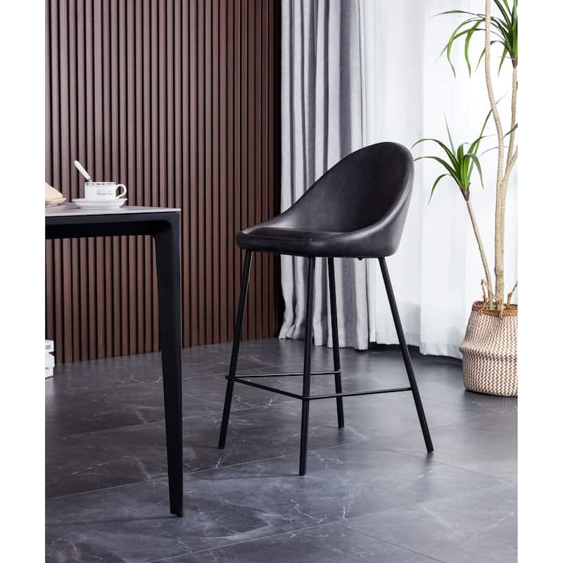 Judith Vero Modern Bar Stool 26'' Seat (Set Of 2) - N/A - Black