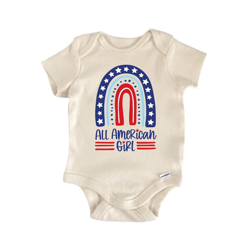 All American Girl July 4th - Baby Boy Girl Clothes Bodysuit Funny Cute
