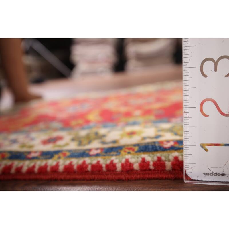 Hand Knotted Oriental 100% Wool Carpet Traditional Floral Red Kazak Area Rug - 3' 3'' X 2' 1''