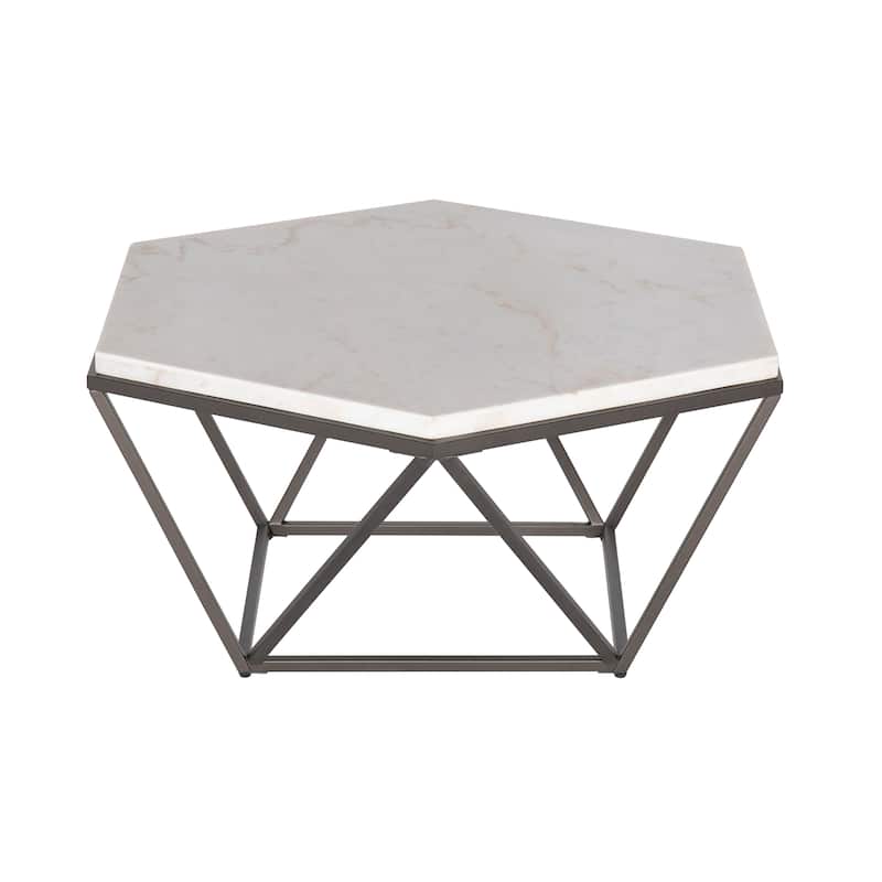 Steve Silver Crandall White Marble Top Coffee Table