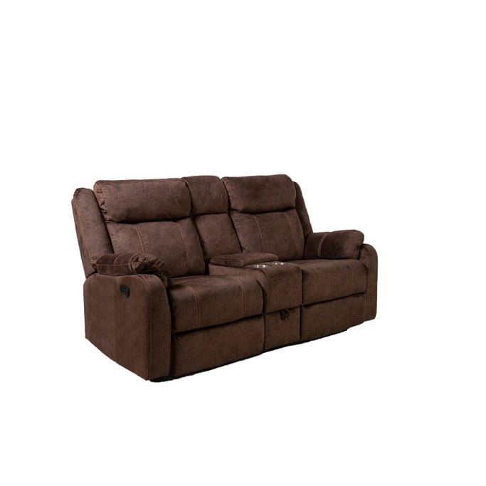 70" Dark Brown Manual Reclining Loveseat With Storage