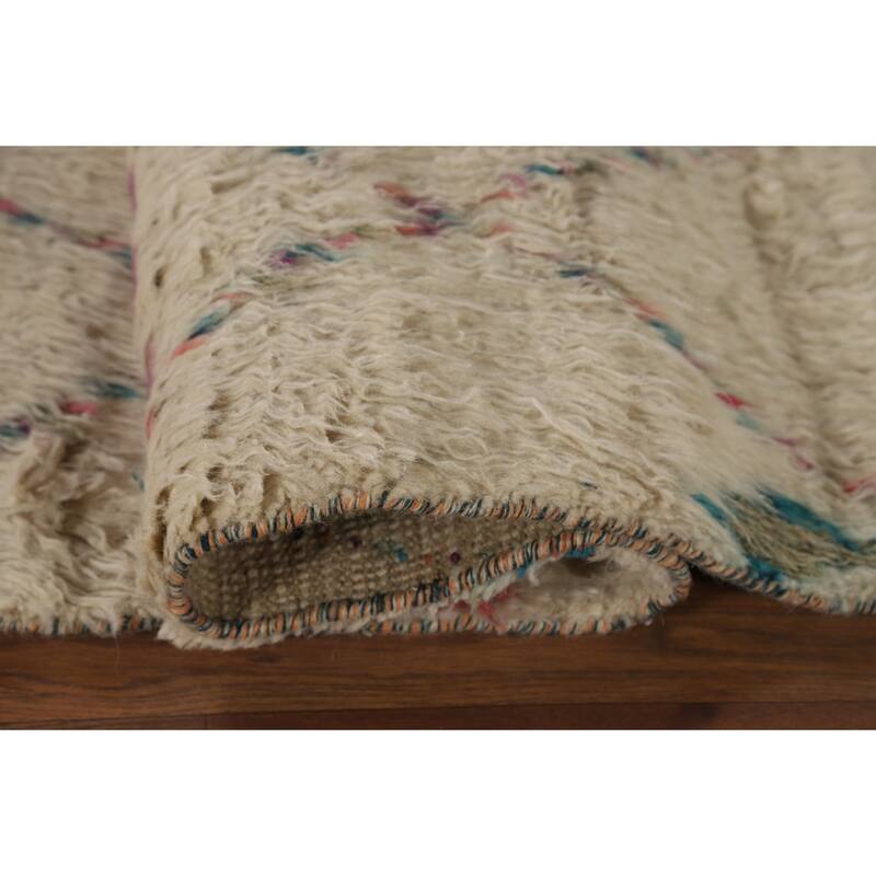 Trellis Plush Moroccan Area Rug Hand-Knotted Wool Carpet - 5'10" x 9'10"