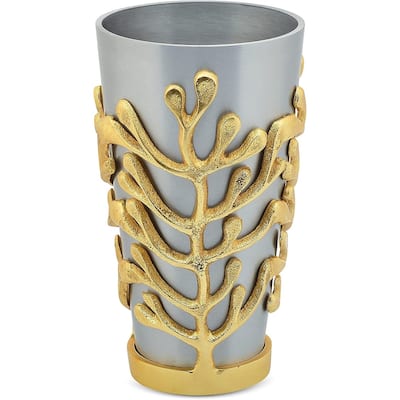Berkware Two Tone Silver Vase with Gold Branches
