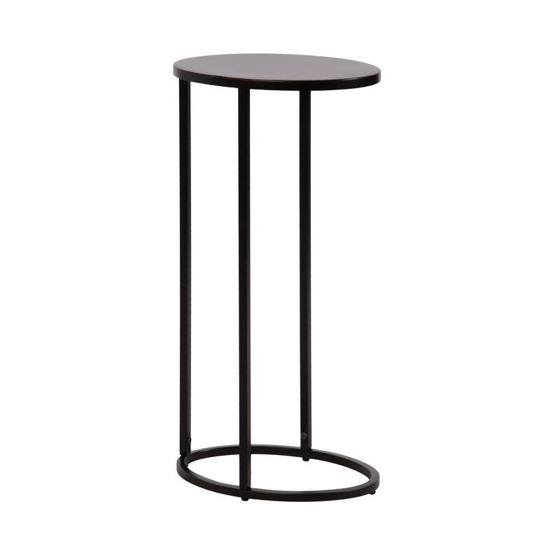 Kate and Laurel Natalli Metal Oval C-Table - Black - 14x9x28