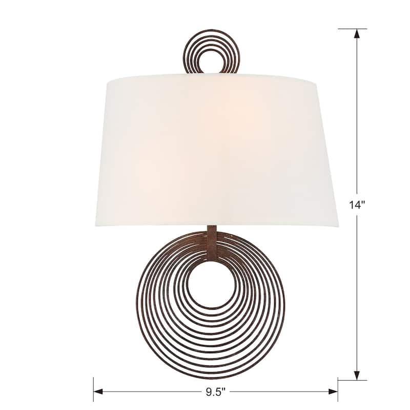 Crystorama Lighting Group DOR-B7702 Doral 2 Light 14" Tall Wall Sconce