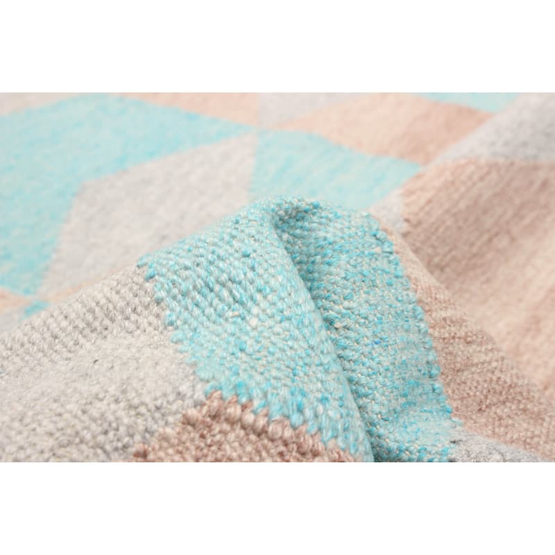 ECARPETGALLERY Flat-Weave Ankara FW Turquoise Wool Kilim - 5'2 x 7'10