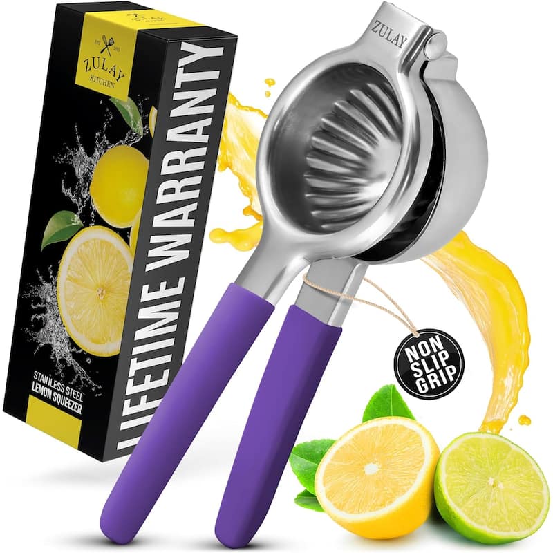 Premium Heavy Duty Lemon Squeezer Stainless Steel - Purple