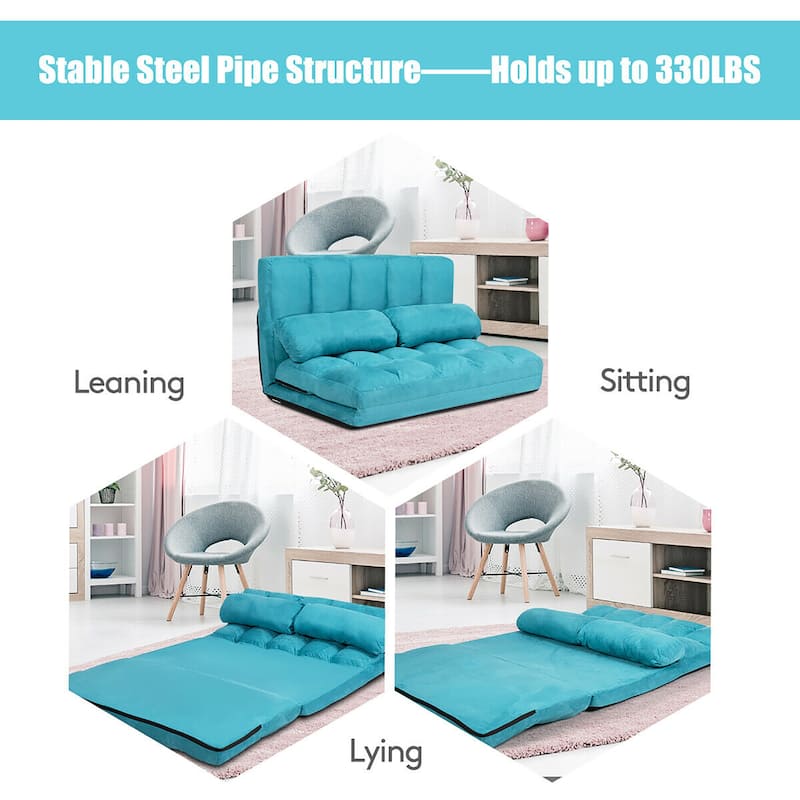 Costway Foldable Floor Sofa Bed 6-Position Adjustable Lounge Couch