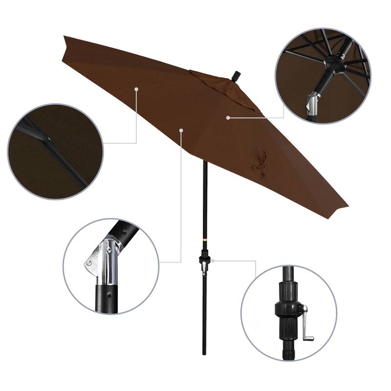 California Umbrella 9-Foot Black Aluminum Market Umbrella