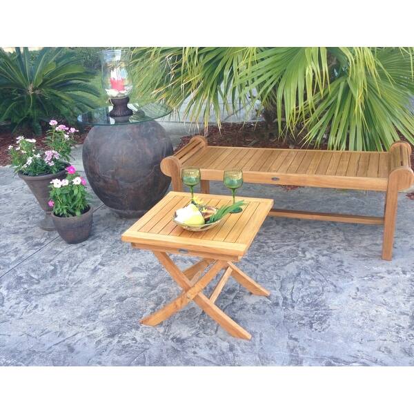 Shop Seven Seas Teak Outdoor Teak Wood Patio Folding End Table Overstock 31290707