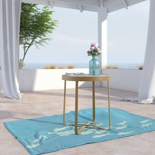 Shop Elle Decor Mirabelle Outdoor Side Table French Gold