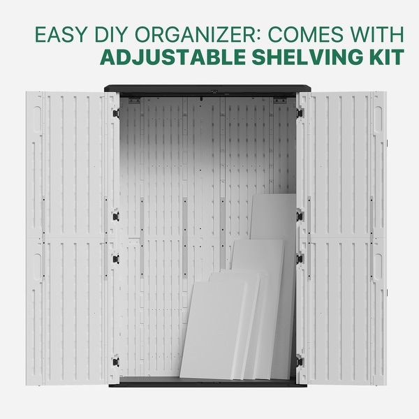 Shed 64 Cu.Ft Outdoor Resin Storage Cabinet Waterproof Vertical