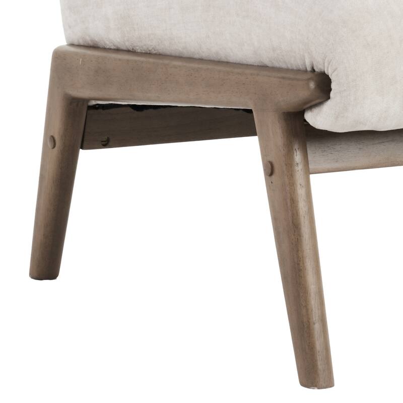 Contemporary Velvet & Solid Wood Accent Chair