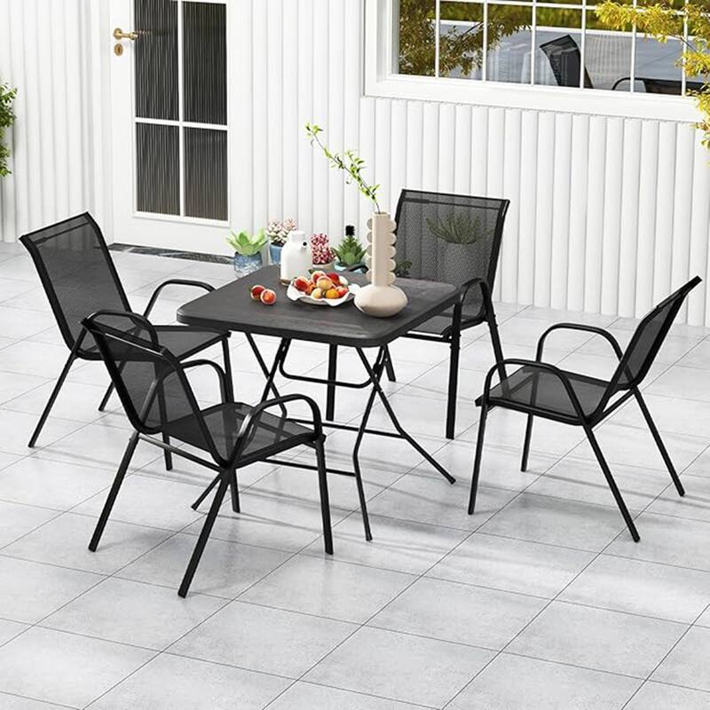 2.6 FT Folding Picnic Table Square Patio Dining Table