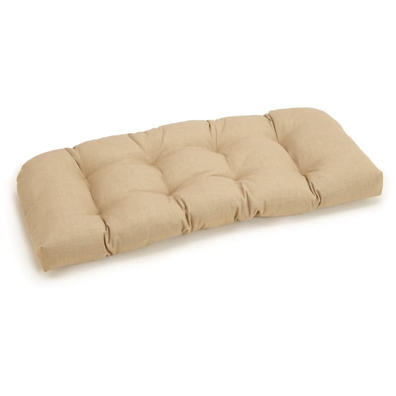 Blazing Needles 42-inch U-shaped Outdoor Bench Cushion - Sandstone