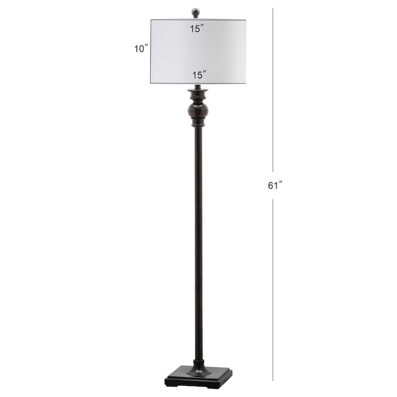 SAFAVIEH Lighting Latoya 61-inch Ebony Floor Lamp - 15"x15"x61" - Bronze - 15Wx15Dx61H