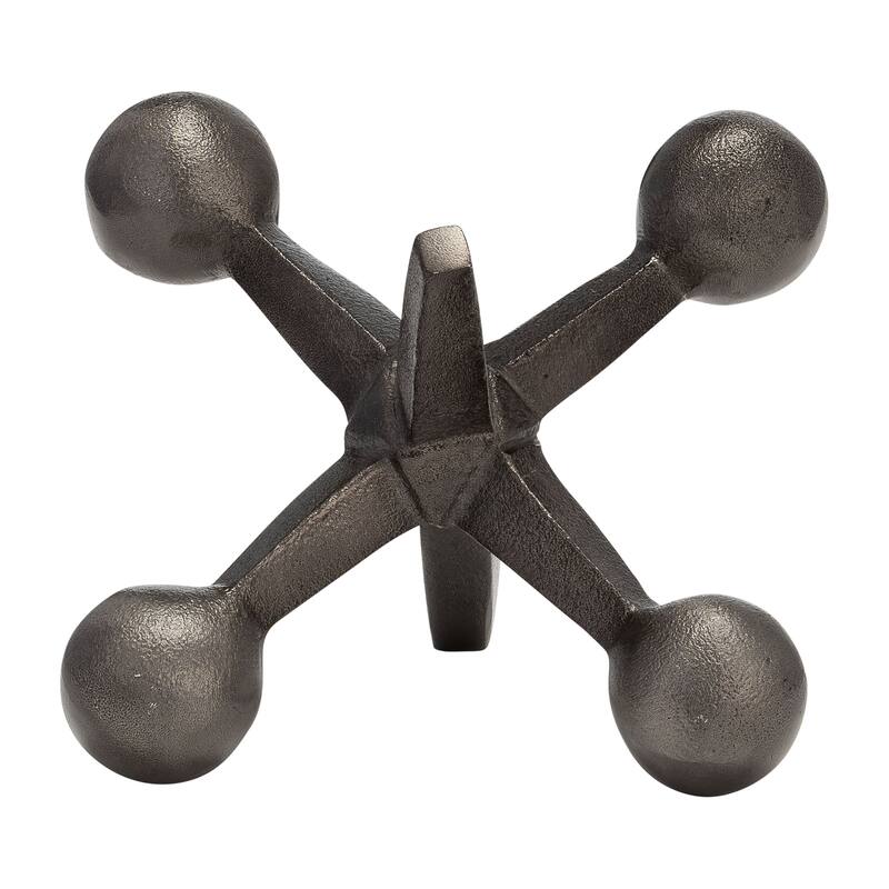 Sagebrook Home Modern Aluminum Jacks Sculpture - 7" x 5" x 5" - Gunmetal