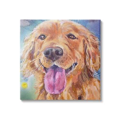 Stupell Happy Retriever Dog Face Canvas Wall Art Design by MB Cunningham