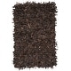 preview thumbnail 56 of 116, SAFAVIEH Handmade Leather Shag Alois Modern Rug 3' x 5' - Dark Brown - Rectangle